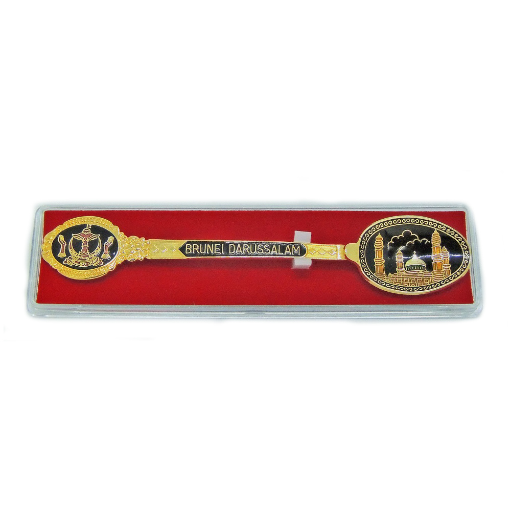 flat handle enamel souvenir spoon